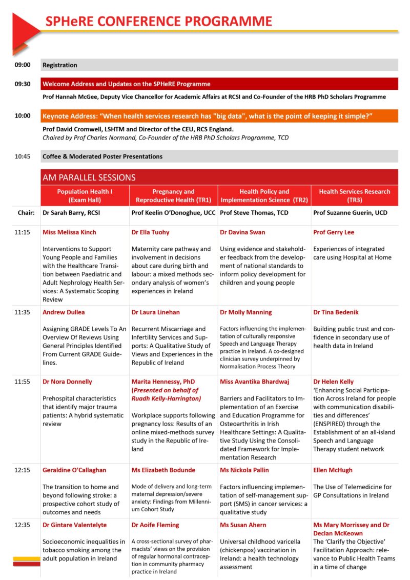 SPHeRE Network 10th Annual Conference Programme | The SPHeRE Programme ...